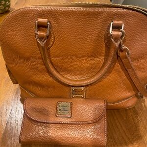 Dooney & Bourke Brown Leather Satchel and Wallet